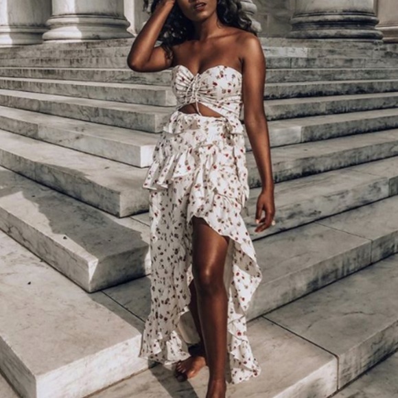 Sabo Skirt strapless sweetheart neckline keyhole/cut out maxi wrap dress orla - Picture 1 of 3